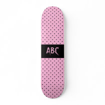 Pink with little black stars. custom skateboard