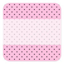 Pink with little black stars. square stickers