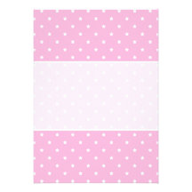Pink with little white stars. Custom Personalized Announcement