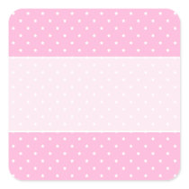 Pink with little white stars. Custom Square Stickers