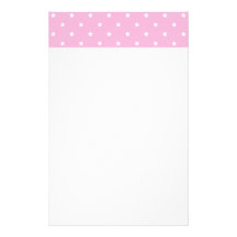 Pink with little white stars. stationery design