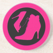 Pink Women's Shoes Beverage Coaster