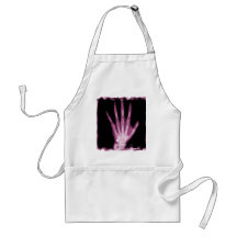 Pink X-ray Skeleton Hand Apron