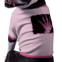 Pink X-ray Skeleton Hand Dog Tee Shirt