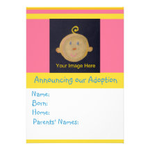 Pink Yellow Adoption Announcement