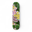 Pink Yellow And White Flowers skateboards