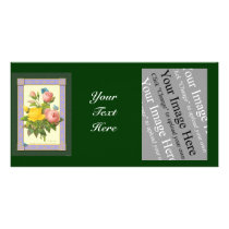 Pink Yellow Botanical Roses Photo Card