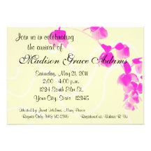 Pink/Yellow Floral Baby Shower Invititation Custom Announcements