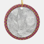 pink yellow pattern photo frame ornaments