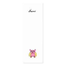 Pink yellow spotted owl business card template