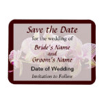 Pink Yellow Striped Orchid Save the Date Magnet