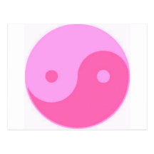Pink yin and yang postcards
