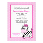 Pink Zebra 5x7 Baby Shower Invitation - Pink Dot