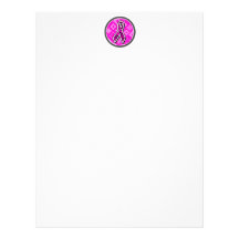pink zebra awareness ribbon letterhead design