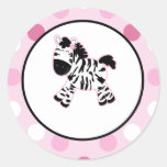 Pink Zebra Envelope Seals / Toppers 20 Sticker