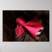 Pink & Zebra Hair Bow Print
