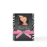 Pink Zebra Photo Thank You Cards
