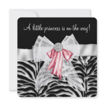 Pink Zebra Pink Black Princess Baby Shower