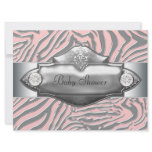 Pink Zebra Pink Zebra Baby Girl Shower invitations
