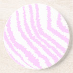 Pink Zebra Print, Animal Pattern. Beverage Coaster