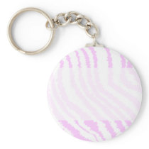 Pink Zebra Print, Animal Pattern. Keychains