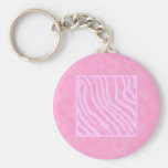 Pink Zebra Print, Animal Pattern. Keychain