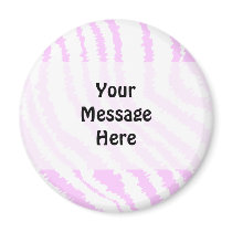 Pink Zebra Print, Animal Pattern. Refrigerator Magnets