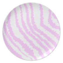 Pink Zebra Print, Animal Pattern. Party Plate