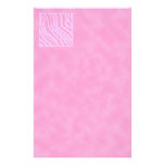 Pink Zebra Print, Animal Pattern. Customized Stationery