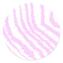 Pink Zebra Print, Animal Pattern. Round Sticker