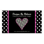Pink Zebra Print Heart & Polka Dots Business Card