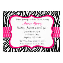 Pink Zebra Print Invitaiton invitations