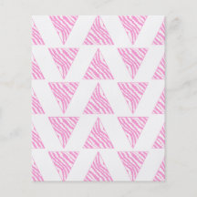 Pink Zebra Print Stripes, in Pattern of Triangles. Full Color Flyer