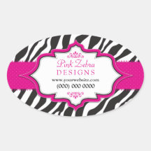 Pink Zebra Ribbon Promotional Stickers