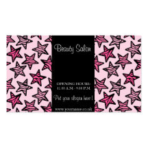 Pink zebra stars Design Business Card