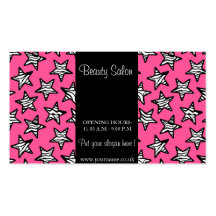 Pink zebra stars Design Business Card