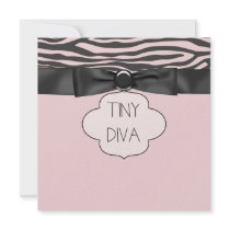 Pink Zebra Tiny Diva Girl Baby Shower