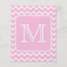 Pink Zigzags with Custom Monogram. Personalized Flyer