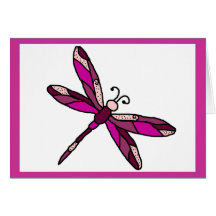 Pinkie Dragonfly blank note card