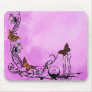 Pinks with butterflies mousepad