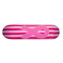 Pinkstripe Ribbon Skteboard Skateboard