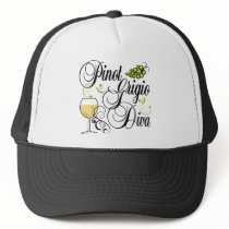 Pinot Grigio Wine Diva Mesh Hats