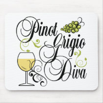 Pinot Grigio Wine Diva Mouse Pads