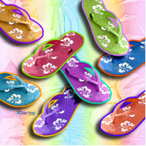 Pins, Ornaments, Sculptures - POP ART FLIP FLOPS