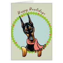 Pinscher Howlidays heureux de dobermann Carte