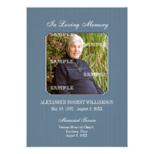 Pinstripe Photo Memorial Invitation