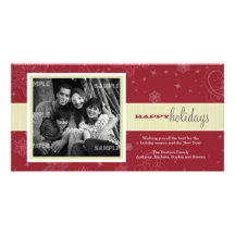 Pinstripe Ribbon Holiday Photo Card