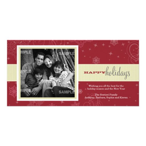 Pinstripe Ribbon Holiday Photo Card