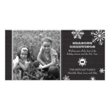 Pinstripe Snowflake Photo Card
