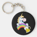 Pint of Gold at End of Rainbow (Plus Unicorn) Keychains